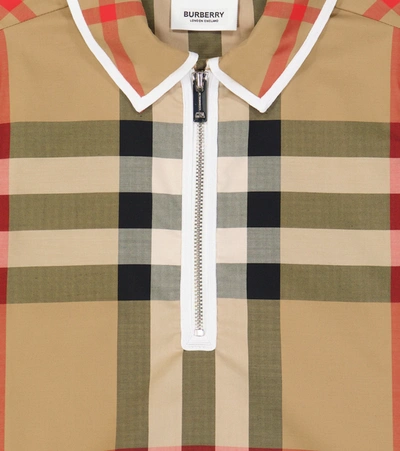 Shop Burberry Vintage Check Cotton-blend Polo Shirt In Archive Beige Ip Chk
