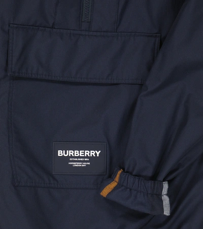 Shop Burberry Checked Reversible Rain Jacket In Midnight