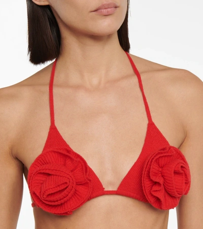 Shop Magda Butrym Halterneck Bikini Top In Red
