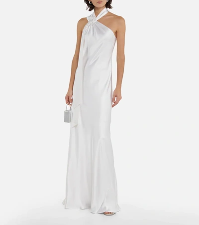 Shop Galvan Bridal Ushuaia Silk Satin Gown In White