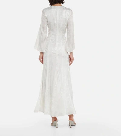 Shop Galvan Bridal Havana Silk-blend Gown In White