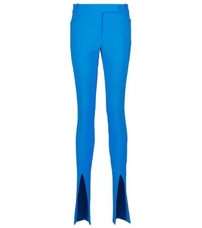 Attico Freja High-rise Techno Crêpe Pants In Turquoise