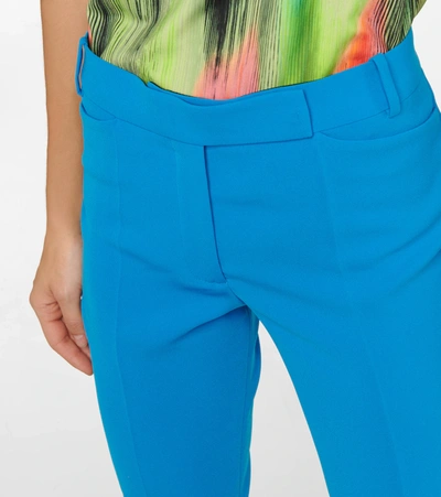 Shop Attico Freja High-rise Techno Crêpe Pants In Turquoise