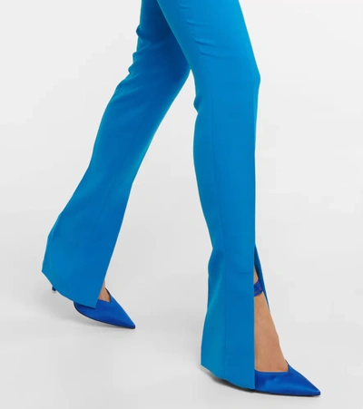 Shop Attico Freja High-rise Techno Crêpe Pants In Turquoise