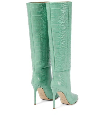 Shop Paris Texas Croc-effect Leather Knee-high Boots In Wasbai