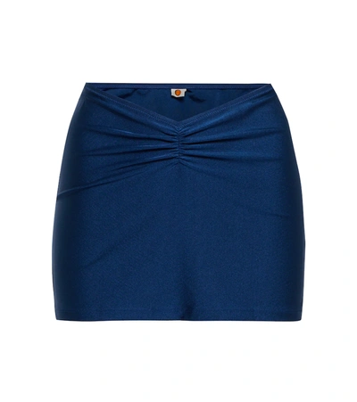 Shop Tropic Of C Xebe High-rise Ruched Miniskirt In Midnight