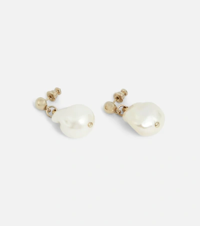 Shop Chloé Darcey Pearl Earrings In Gold Color