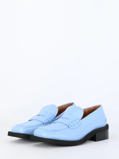 Shop Ganni Light-blue Loafers In Light Blue