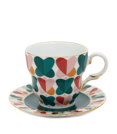 Shop La Doublej Farfalle Ring Teacup And Saucer In Blue