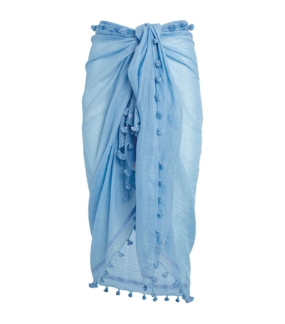 Shop Melissa Odabash Cotton-silk Pareo In Blue