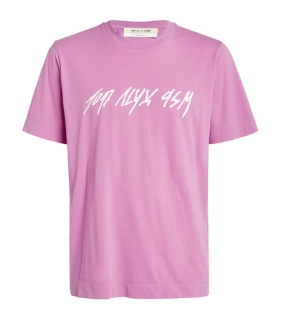 Shop Alyx 1017  9sm Script Logo T-shirt In Pink