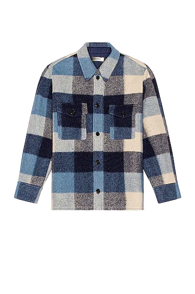 Shop Isabel Marant Kervon Shirt Jacket In Blue