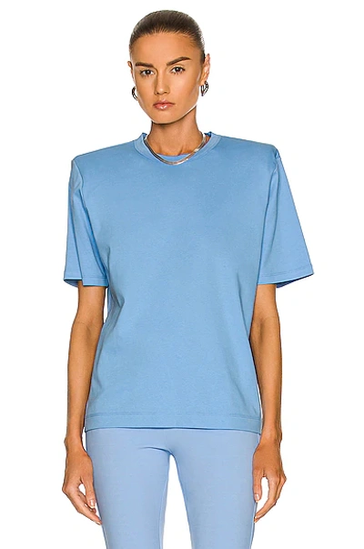 Shop Wardrobe.nyc Shoulder Pad T-shirt In Sky Blue
