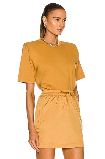 Shop Wardrobe.nyc Shoulder Pad T-shirt In Mustard