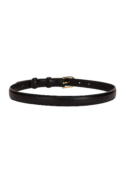 Shop Nili Lotan Jane Belt In Black & Shiny Brass