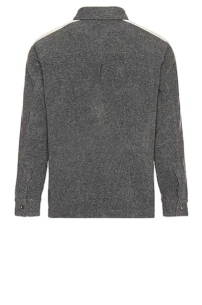 Shop Palm Angels Wool Track Shirt In Light Grey