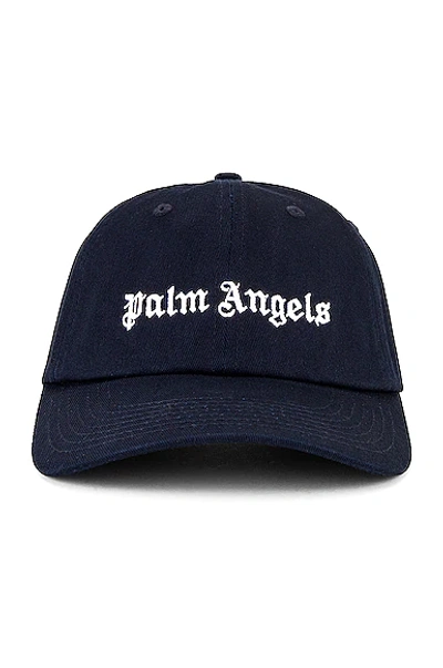 Shop Palm Angels Classic Logo Cap In Navy