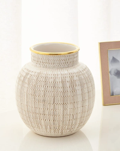 Shop Aerin Amelie Sphere Vase In White/gold