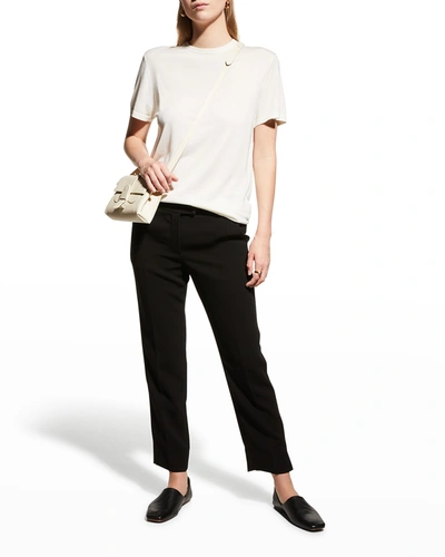 Shop Co Silk Knit T-shirt Sweater In Ivory