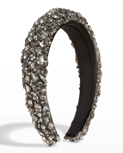 Shop Jennifer Behr Czarina Crystal Embellished Headband In Black