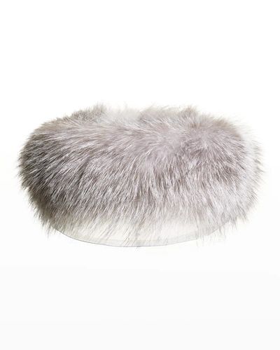 Shop Gorski Fox Fur Headband In Silver Fox