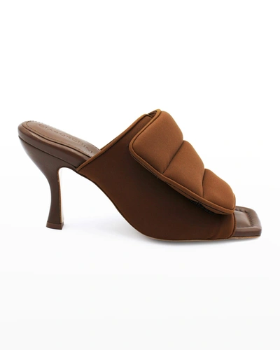 Shop Gia Borghini Gia 4 Fold-over Mule Sandals In Coffee Brown