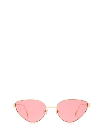 Shop Cartier Sunglasses In Gold