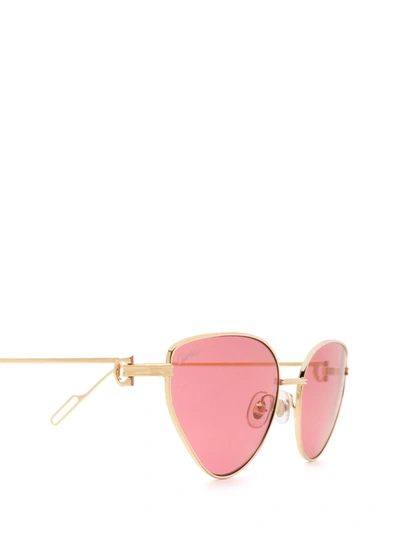 Shop Cartier Sunglasses In Gold