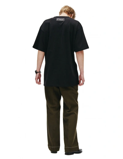 Shop Raf Simons Oversized T-shirt With Printed Pocket In Black