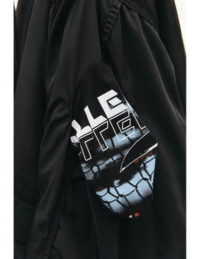 Shop Raf Simons Oversized Printed Parka In Black