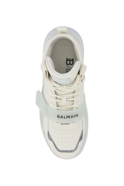 Shop Balmain B-ball Hi-top Sneakers In White