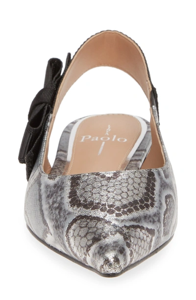 Shop Linea Paolo Darcy Ii Slingback Flat In Silver/ Brown/ Black Leather