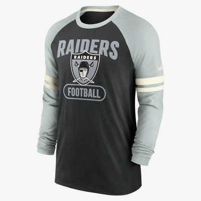 Shop Nike Men's Dri-fit Historic (nfl Las Vegas Raiders) Long-sleeve T-shirt In Black