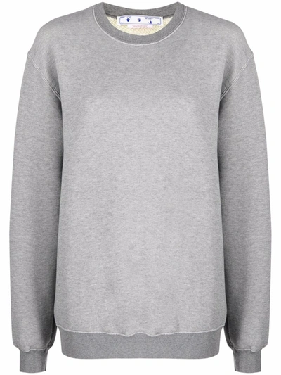 Shop Off-white Diag-print Crew-neck Sweatshirt In Grey