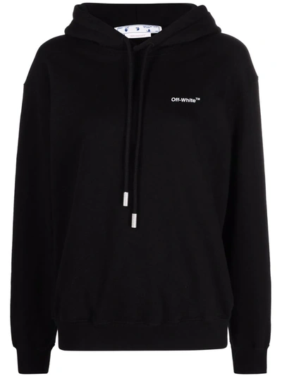 Shop Off-white Logo-print Diag Hoodie In Black