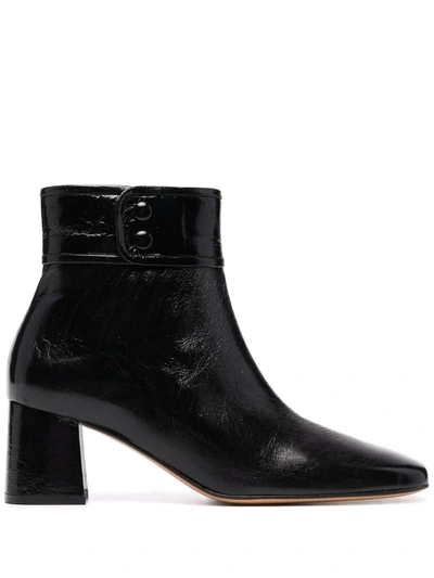 Shop Tila March Patent-leather Ankle Boots In Black
