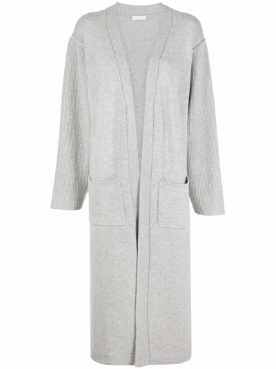 Shop Eres Aimé Ribbed-knit Longline Cardigan In Grey