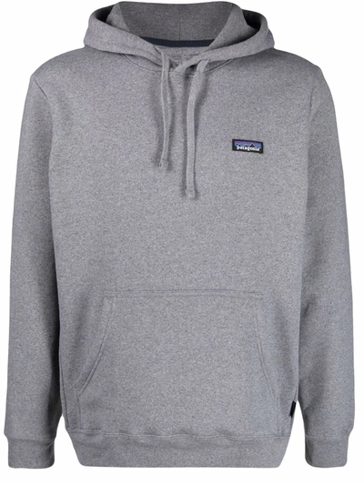Shop Patagonia Logo-patch Long-sleeved Hoodie In Grey
