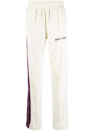 Palm Angels Logo-embroidered Drawstring Track Pants In Neutrals