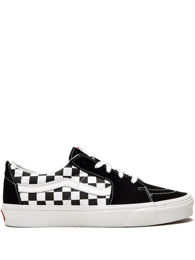 Shop Vans Sk8-low "black Checkerboard" Sneakers