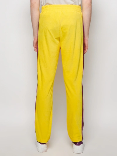 Shop Palm Angels Corduroy Fleece Track Pant Yellow