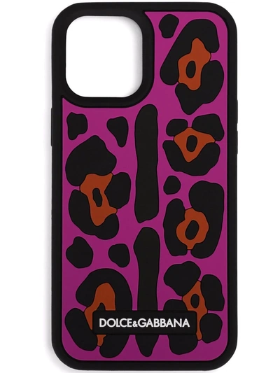 Shop Dolce & Gabbana Leopard Print Iphone 12 Pro Max Case In Rosa