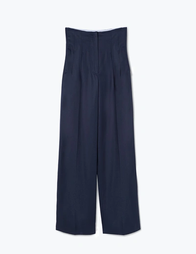 Shop A Line High-waisted Smoking Trousers In Evening-blue