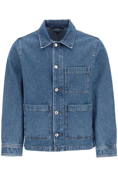 Shop Apc A.p.c. Buttoned Denim Jacket In Blue