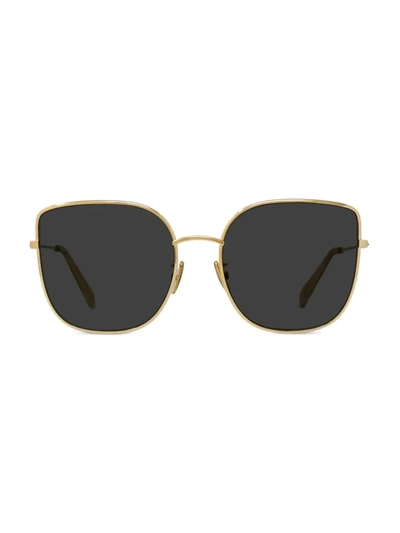 Shop Celine Women's 59mm Metal Cat Eye Sunglasses In Gold Black