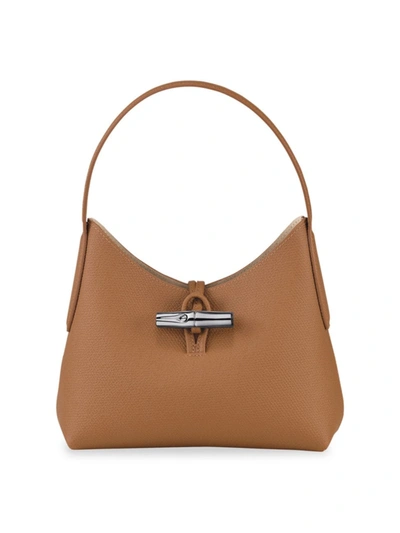 Shop Longchamp Women's Roseau Xs Leather Shoulder Bag In Natural