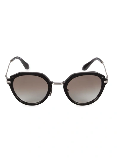 Shop Prada Men's 57mm Geometric Sunglasses In Black