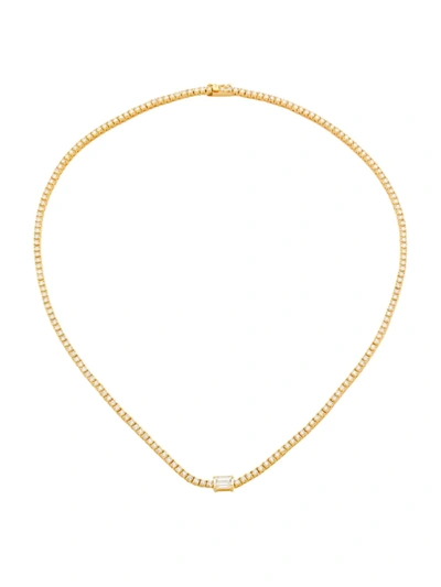 Shop Saks Fifth Avenue Women's 14k Yellow Gold & 5 Tcw Diamond Tennis Necklace