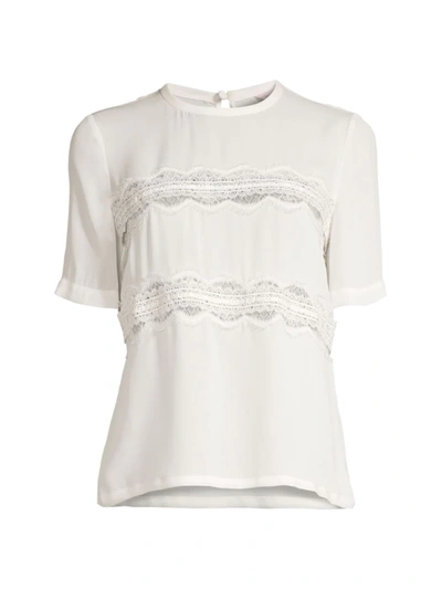 Shop Rebecca Taylor Women's Lace T-shirt In Gardenia