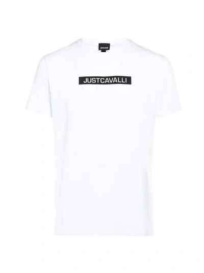 Shop Just Cavalli Logo Cotton T-shirt In White